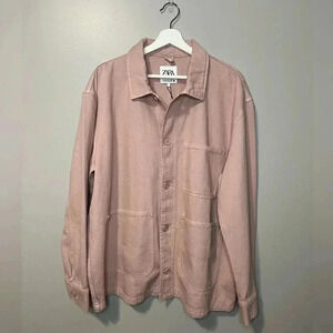 Zara The Victoria Overshirt Pink Denim